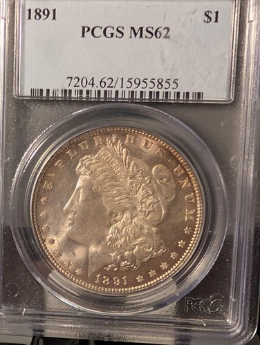 1891 Morgan Silver Dollar MS 62 Beautiful Toning