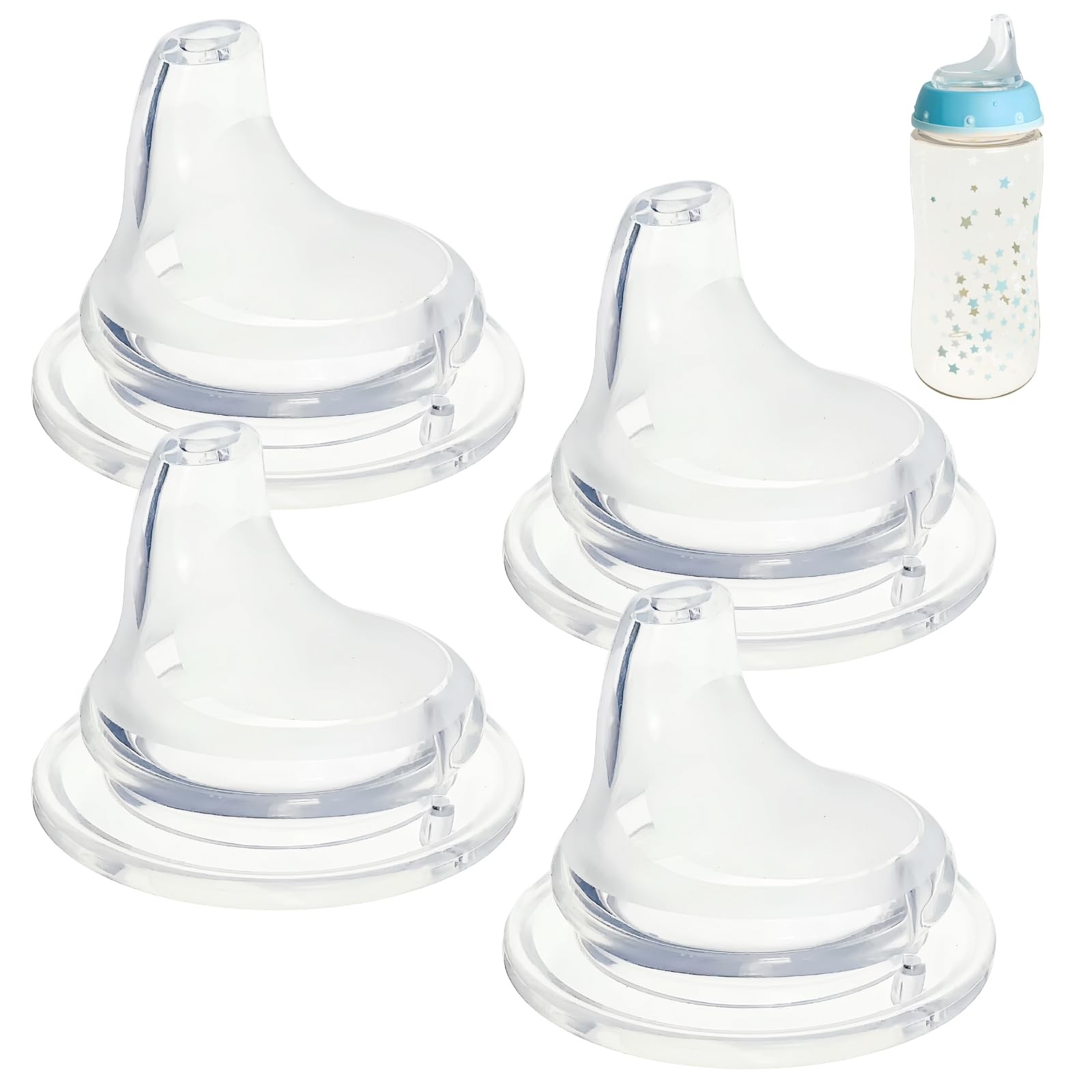4 Pack Replacement Silicone Spout Compatible with NUK Active and Learner Cups...