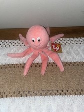 Ty Inky The Octopus Beanie Baby 1993 with tags, PVC Pellets, Made in China