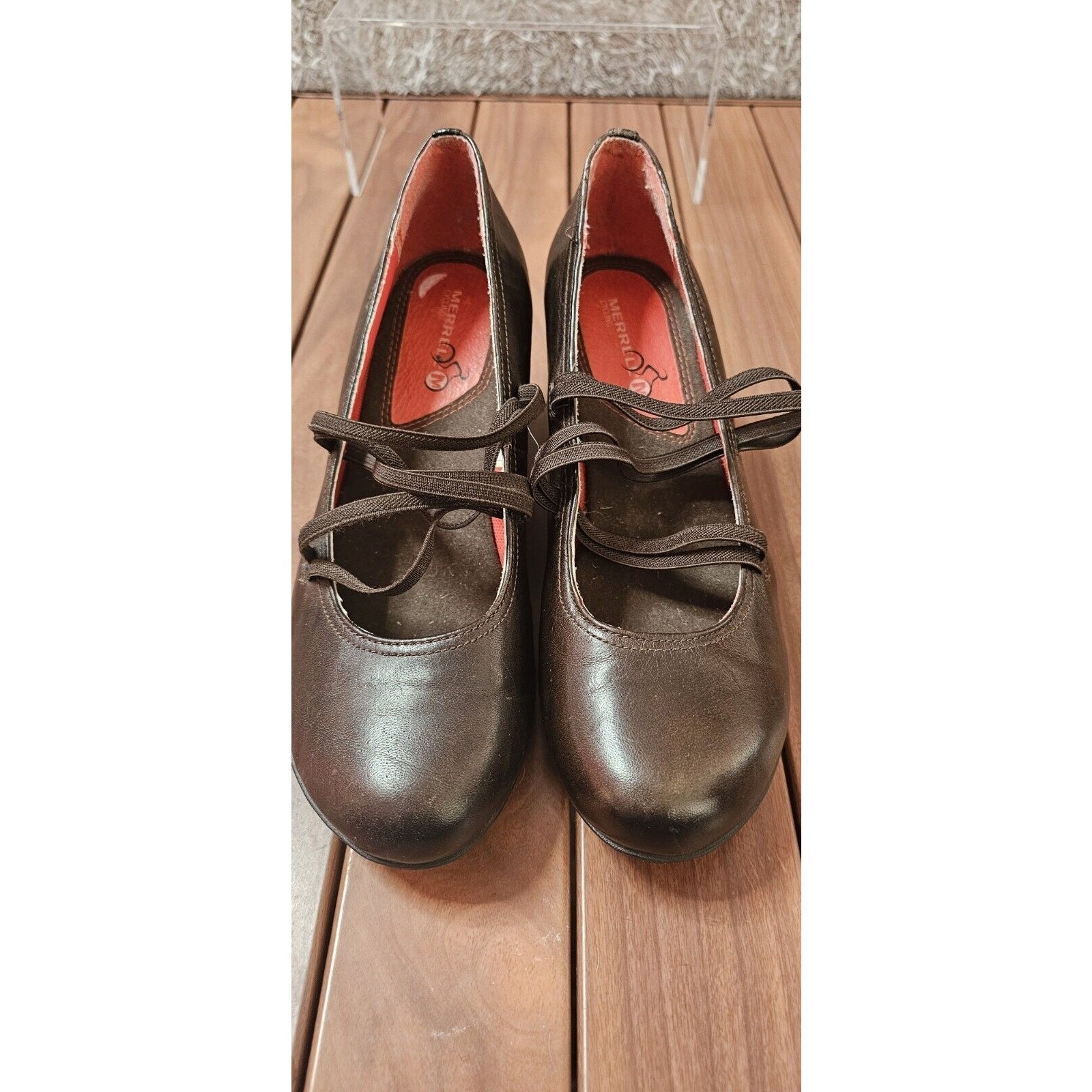 Mocassini Merrell donna Evera Cross caffè pelle marrone tacco comodo taglia 7 5