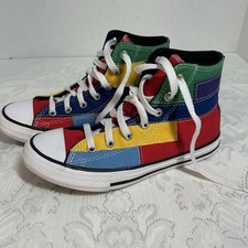 Converse Chuck Taylor All Star High Top Sneaker Patchwork Multicolor Youth Sz 3