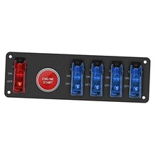 Racing 12V Ignition Switch, DC12V Flip-Up Ignition Switch,Panel Car 5 in 1