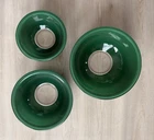 Vintage Pyrex Nesting Mixing Bowls 322 323 325 Green Clear Bottom - Set of 3