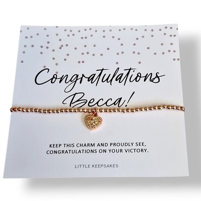 Congratulations PERSONALISED Rose Gold Plated Bracelet