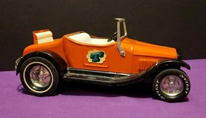 NYLINT ROADSTER MODEL T BUCKET VINTAGE 1970s PRESSED STEEL RUMBLE SEAT ORANGE