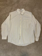 Vintage Gianni Versace Men's Long Sleeve Striped Button Down Dress Shirt Size L 