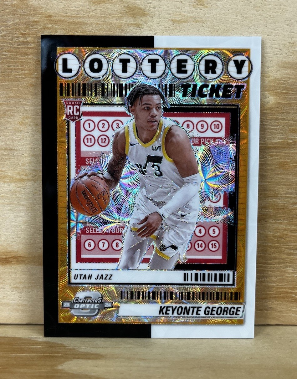 2023-24 Contenders Optic Keyonte George #14 RC Lottery Ticket Black White /25