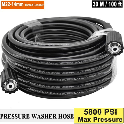 #ad High Pressure Washer Hose 30m 100ft 5800PSI M22 14mm Power Washer Extension Tube $17.55