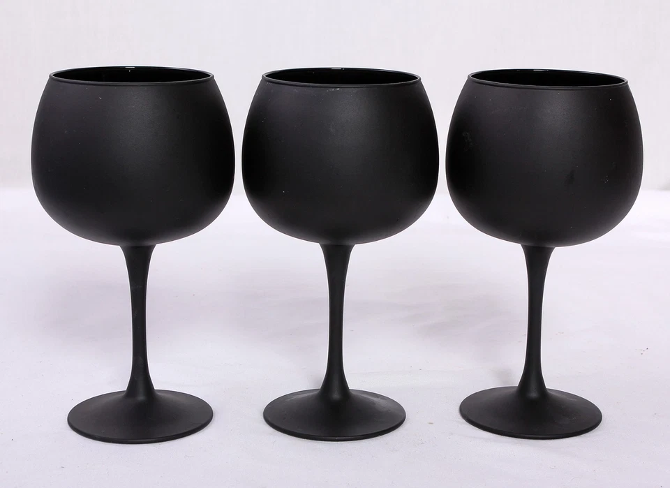 Bulldog London Dry Gin Glasses X 3 Matt Black Official VGC! - Image 3 of 4