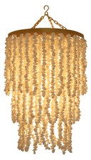 Deckenlampe / Deckenleuchte, Muschelleuchte aus hunderten Capiz, Perlmutt Plät