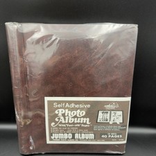 Vintage Photo Album Pioneer 20 Self Adhesive Pages Reddish Brown Faux Leather