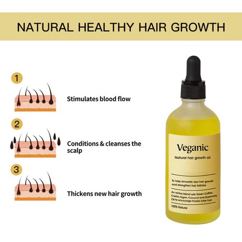 1-5PCS Natural Hair Growth Oil Veganic Organic Natural Hair Growth Oil 60ml - Picture 6 of 16