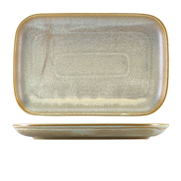 Terra Porcelain Matt Grey Rectangular Plate For Restaurant 34.5x23.5cm Pack of 6