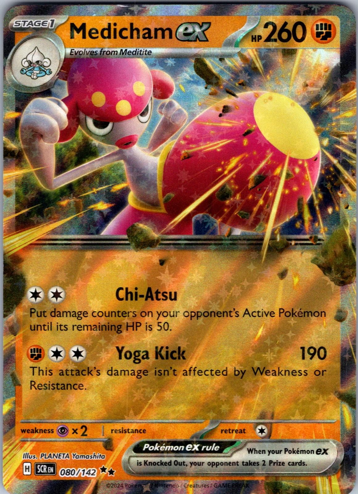 Medicham ex 80/142 Double Rare Stellar Crown Pokemon Near Mint