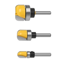 3pcs 1/4 Shank Bowl and 1/2 3/4  Tray Template Router Bit Tool Set Diameter