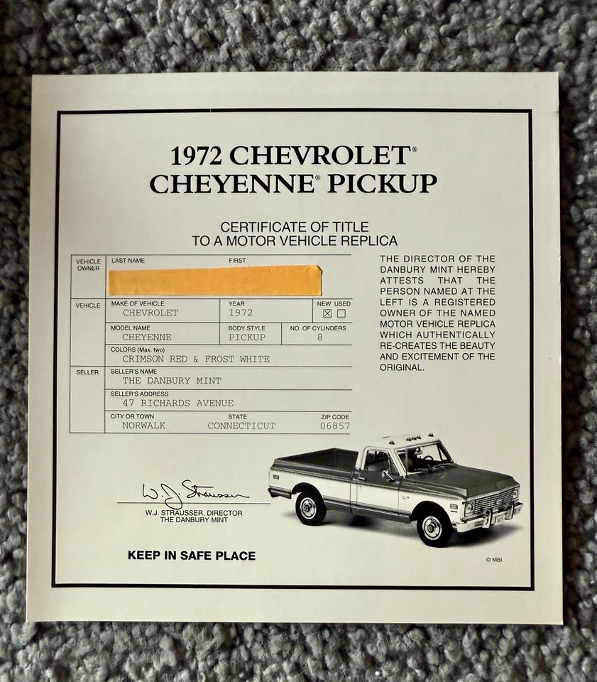 Camioneta Chevrolet Cheyenne 1972 Danbury como nueva ¡roja/blanca! ¡Caja/papeleo! Foto 3 de 4