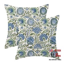Boho Blue Pillow Covers 18x18 Inch Set of 18" x 18" Pack of 2 Boho Blue Green