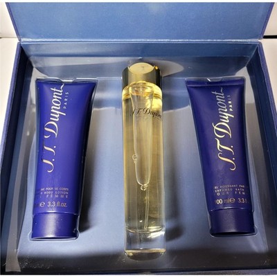 S.T. Dupont Pour Femme Women 3.3 oz Eau de Parfum Spray Gift Set Lotion & Gel