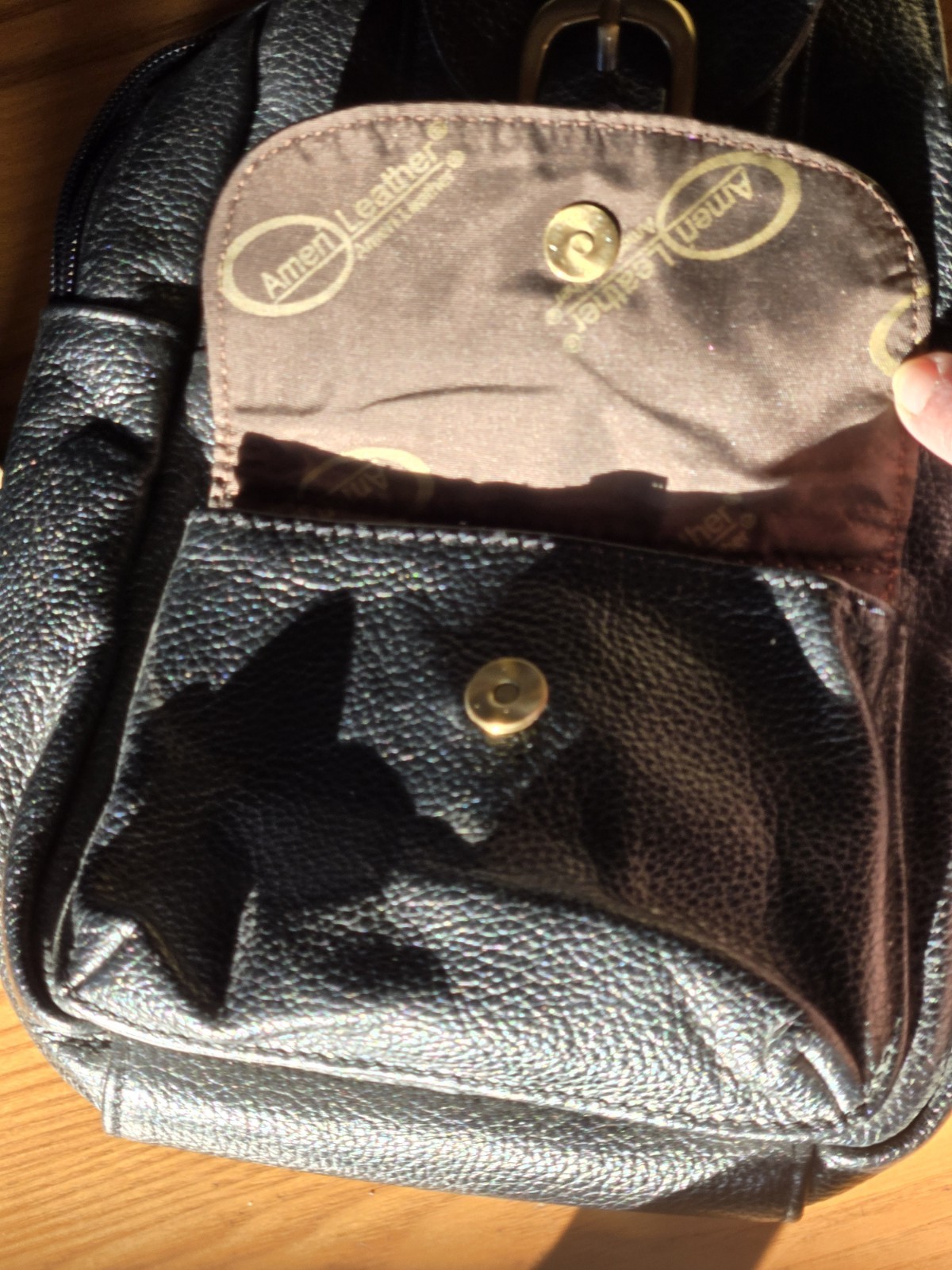 Ameri Leather Black Sling Bag Adjustable Strap - image 8