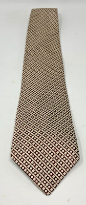 Mondo Seta Red/White 100% Silk Diamond Pattern Tie