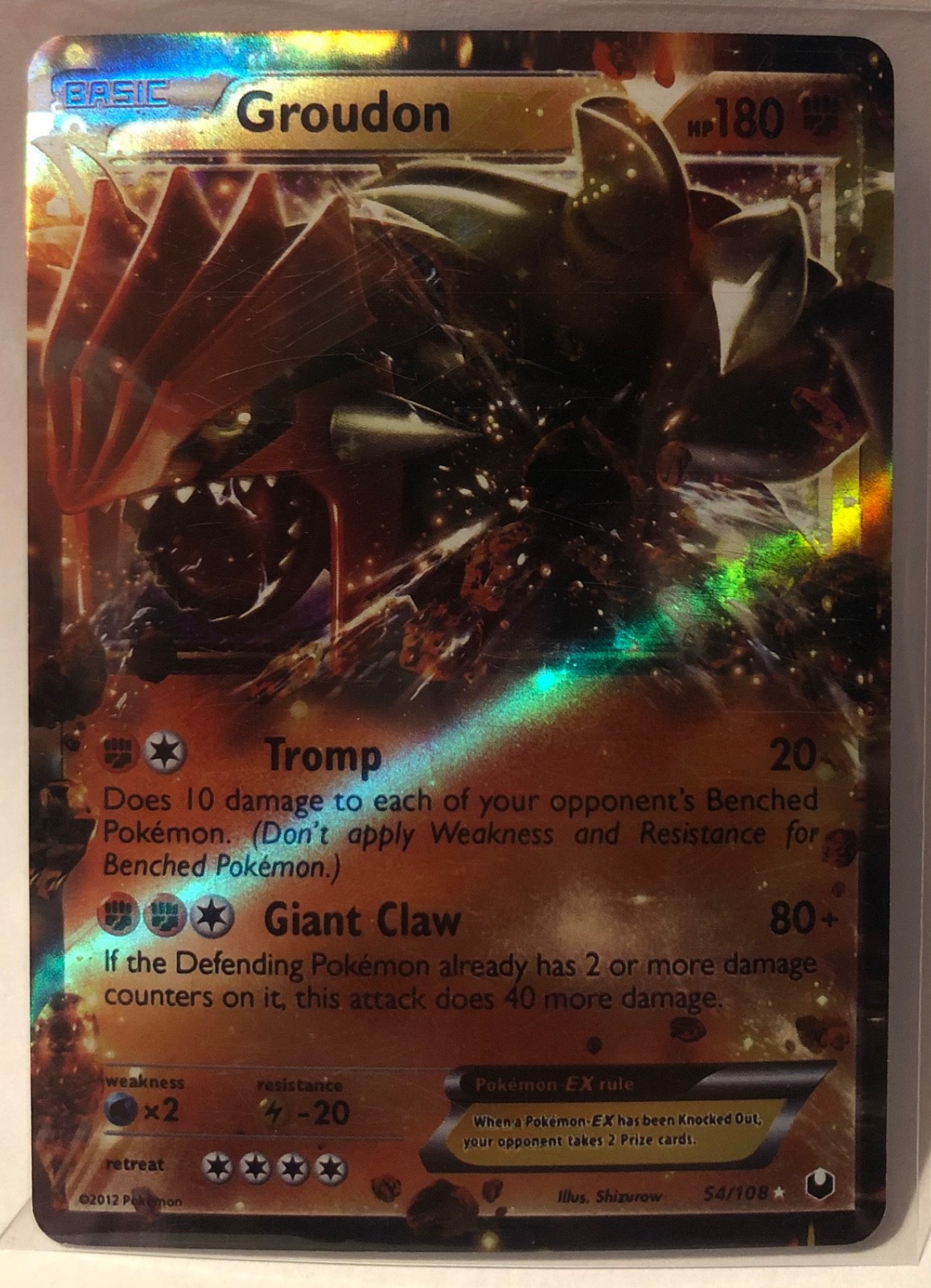 Groudon EX 54/108 Holo Ultra Rare — Dark Explorers 2012 — Near Mint