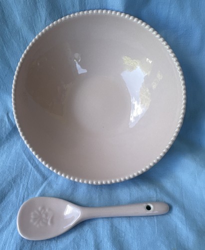 Artisan Collection 10 Strawberry Street Pretty Baby Pink Bowl & Spoon Set - Picture 5 of 5