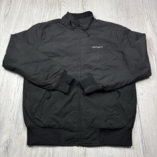 Carhartt Sail Jacket Vintage Abbigliamento da Lavoro Foderato in Pile Uomo Taglia S Nero