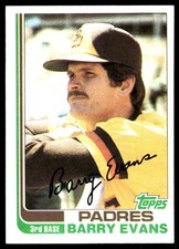 Barry Evans 1982 Topps #541 San Diego Padres MLB READ FREE SHIPPING AutographDen