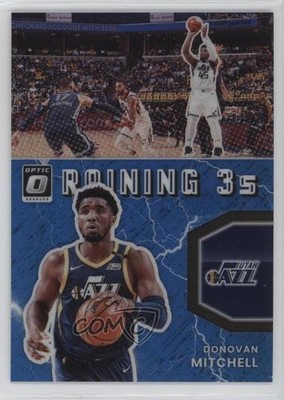 2021 Panini Donruss Optic Raining 3s Blue Prizm 34/49 Donovan Mitchell #8 1k3q