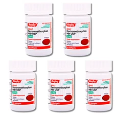 Rugby Dextromethorphan 15mg - 20 Softgels | Robitussin CoughGels 2-2026 (5 Pack)