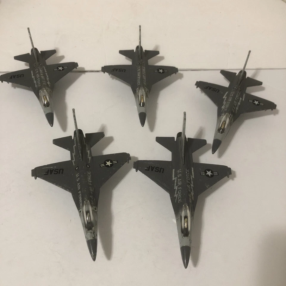 Vintage U.S.Air Force F16 Fighting Falcons HM-16 6” DieCast Airplanes Lot Of 5 - Image 2 of 4