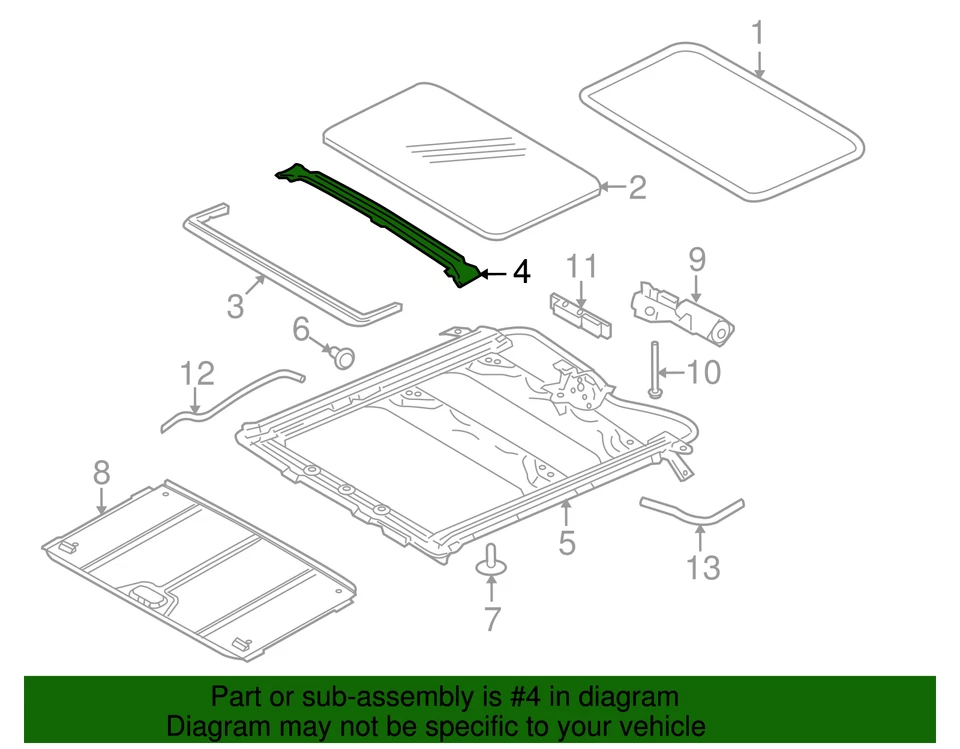 Riel de goteo techo corredizo original Ford F7LZ-6354022-AA Foto 2 de 2
