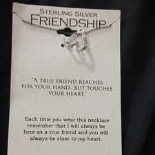 925 Sterling Silver Friendship Heart Charm Pe...