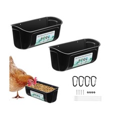 2 Pack Chicken Duck Feeder, Poultry Feeders and Waterers, Hanging Goat Feeder...
