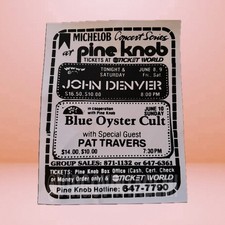 Michelob Concert Series at Pine Knob John Denver & Blue Oyster Cult Promo Flyer