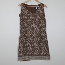 Vtg Y2K Old Navy Brown Paisley Babydoll Dress Cotton 10 Fairy Boho Grunge A-Line