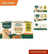 Mixed Gravy Pouches for Adult Dogs - Chicken, Lamb & Beef - 40 x 100g 4.75 per kilo
