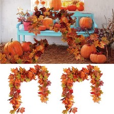 175cm Artificial Maple Leaves Fall Deco Fake Leaves Faux Autumn Leaf Halloween  
