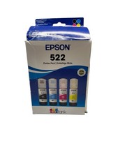 Genuine Epson 522 Ink Bottles 4 Pack for ET-2720 ET-2800 ET-2803 ET-4700 ET-4800