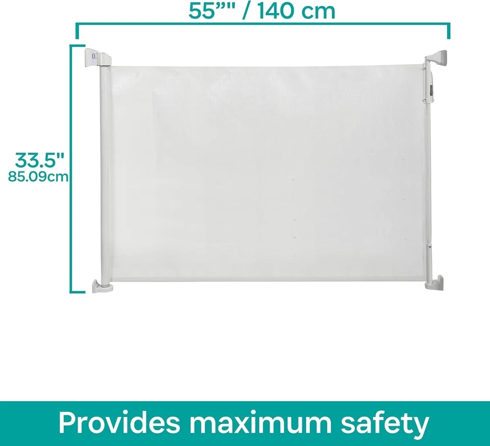 KIDCO MALLA DE PUERTA DE SEGURIDAD RETRÁCTIL PARA PROTECCIÓN INFANTIL - BLANCO Foto 3 de 4