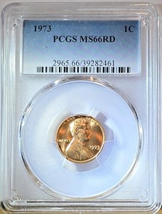 1973 Lincoln Memorial Small Cent Philadelphia PCGS MS66 RD 2965.66/39282461