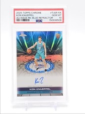 KON KNUEPPEL 2025-26 TOPPS CHROME ISSUE ROOKIE BLUE HORNETS AUTO /150 PSA 10