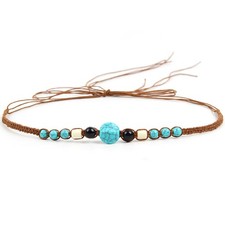 Cowboy Hat Band for Women Men, Beaded Turquoise Straw Fedora Hand Made Replaceab
