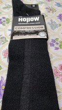 HOLLOW Alpaca Compression Socks Black M Odor Resistant Wide Calf 16-20" New