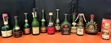 Cognac - 12 EMPTY Miniature Liquor Bottles from 70's,80's,90's LOT 1