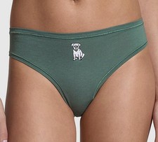 NEW Victoria  s Secret PINK Cheeky Panty LARGE Dog Graphic Green Tags NWT