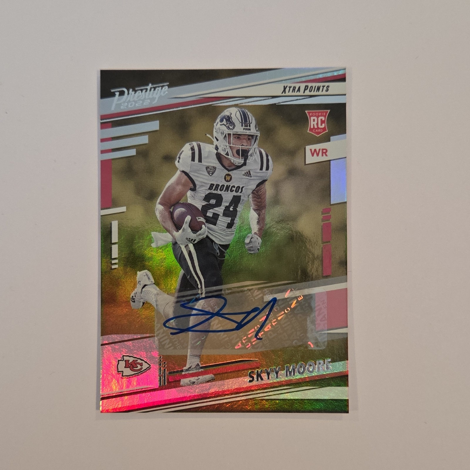2022 Panini Prestige Skyy Moore Kansas City Chiefs RC XTRA POINTS AUTO HOLO