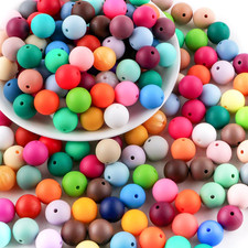 Mixed Color Random 150PCS 15Mm Silicone Beads for Keychain Making, Multicolor ro