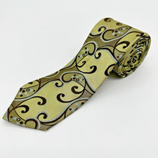 TED BAKER London Men's 100 Silk Tie Green Paisley Jacquard Designer Necktie US