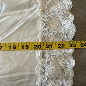VTG Ashley Taylor White Half Slip/Skirt M Nylon Floral Lace Lingerie USA Sexy